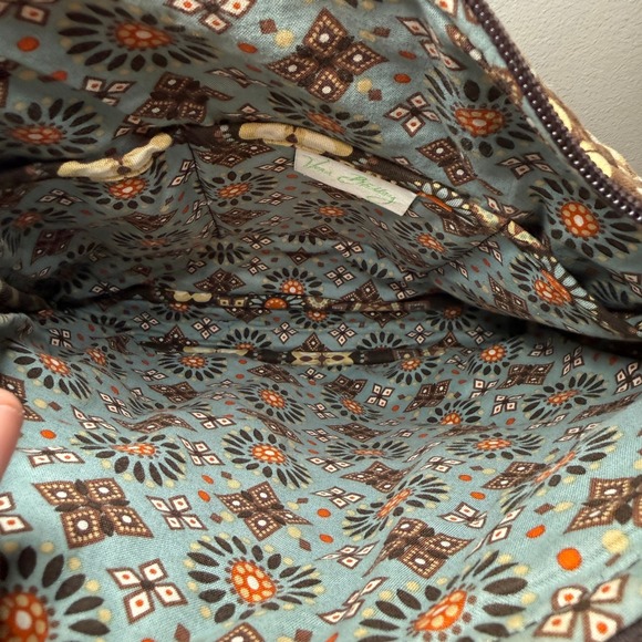 Vera Bradley Quilted Crossbody Bag Purse Canyon Floral Print Brown Adjustable - Picture 5 of 7